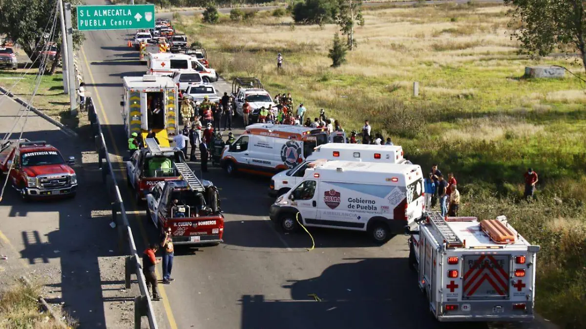 Accidente autopista mexico puebla 1